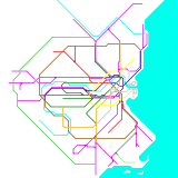 This is a map of the MBTA system with several extensions and new lines. (speculative)