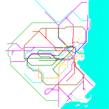 This is a map of the MBTA system with several extensions and new lines. (speculative)
