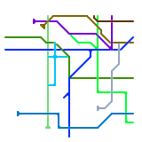 소래시, 구로시, 시흥시 부근 지하철 노선도
