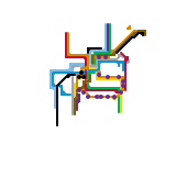 Gothenburg tram network without stations