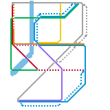 The fictional city of Blue Bus subway map (unknown)