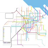 上海市轨道交通网络示意图 (real)