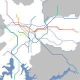 São Paulo Metro system with the inclusion of a fictional shuttle line. (speculative)