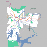 São Paulo Metro System, with fictonal lines. (+ H and V lines) (speculative)