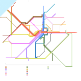 Belgian Intercity railway connections - week (real)