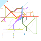 Belgian Intercity Railway connections - week - 01-2022 + Local tracks (grey) (real)